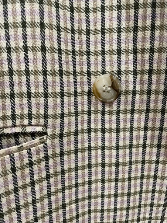 Madewell Plaid Oversized Spring Blazer Purple Green Tan Size Medium Professional - Picture 6 of 14